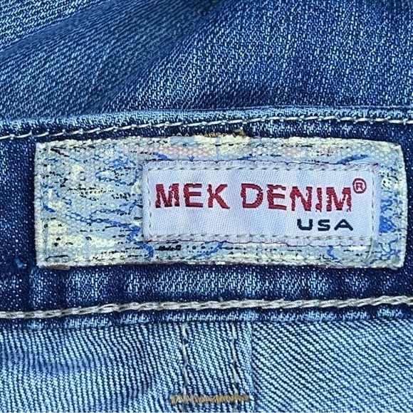 SIZE 28X34 MEK JEANS BLUE DENIM JEANS BOOT CUT PANTS COTTON BLEND - Picture 11 of 14